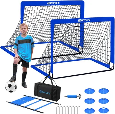 Imagen del producto de Porterías de fútbol para niños, 2 unidades, resistentes, para uso en el jardín