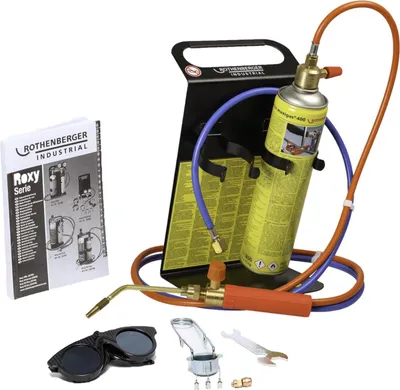 Produktbild von ROTHENBERGER Industrial Autogenschweiß- und Hartlötgerät Roxy Kit PLUS mit Zubehör-SET inkl. MAXIGAS 600ml - 1000001272