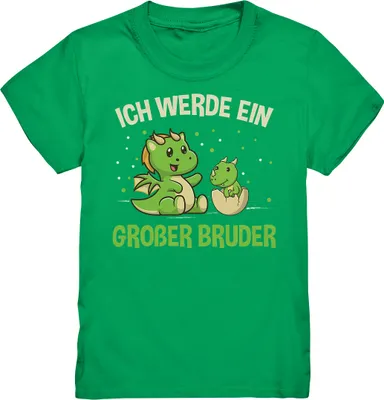 Produktbild von Dinos Großer Bruder Shirt – Kelly Green / 122/128 (7-8)