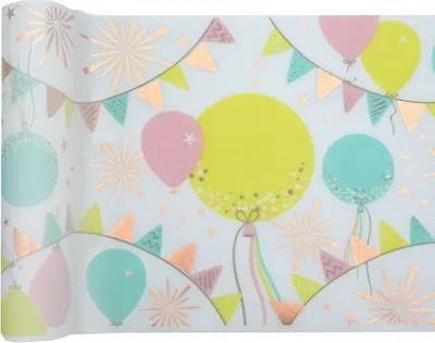 Produktbild von Tischläufer Vlies Geburtstag Pastell Ballons 3 m