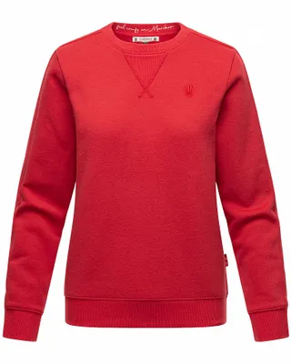 Produktbild von Marikoo Damen Sweatshirt Pullover Recycled Pulli Langarm Warm Hoodie Sweater Umikoo Rot Gr. 36 - S