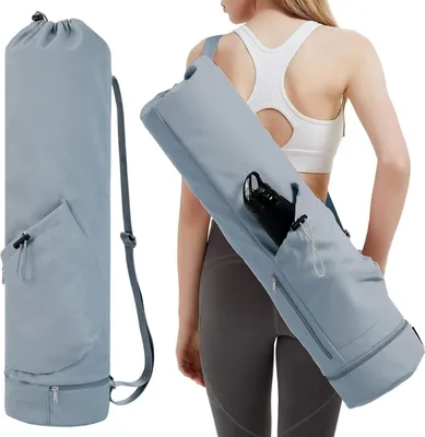 Produktbild von Yogatasche Damen Gym Tasche Verstellbarer Schultergurt Nassfach Blau Grau