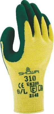 Produktbild von SHOWA Latexhandschuhe Grip 310 Arbeitshandschuhe Gr. M / 8 Grün