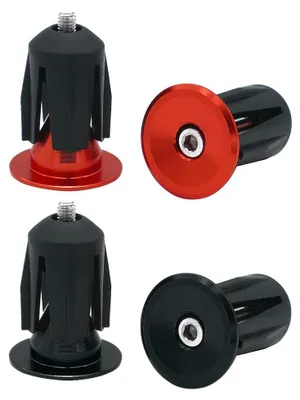 Productafbeelding van Fietslenker eindstoppen, 2 paar, voor racefiets, MTB, BMX (rood + zwart)