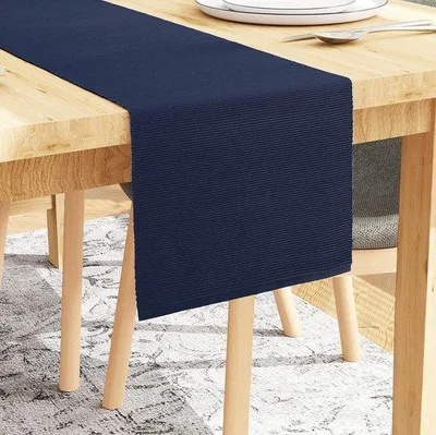 Immagine prodotto di Tovaglia blu navy - elegante - per tavola da 4 posti - resistente - traspirante - 32 x 150 cm - lavabile