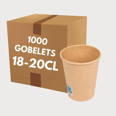 Kraftpapierbecher 18 cl, 1000 Stück, recyclebar, für heiße & kalte Getränke