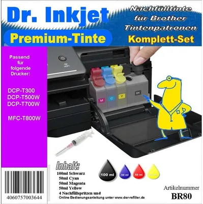 Produktbild von BR80 - Dr. Inkjet 400ml Druckertinten Starterset für Brother Drucker