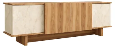 Produktbild von Clusone - TV-Möbel, 180x33x50h cm Beige Marmor, ein Regal