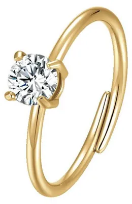 Immagine prodotto di Anello regolabile placcato oro con zirconi ANK603