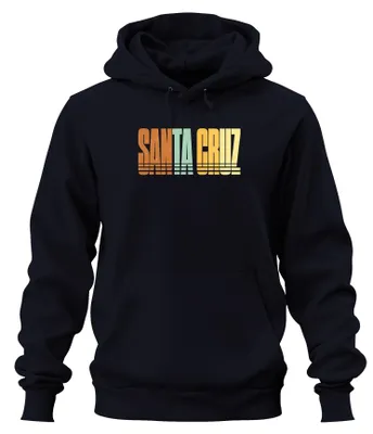 Zdjęcie produktu dla Bluza z kapturem "Santa Cruz California Surf Beach" w stylu vintage, kolor granatowy, rozmiar XL