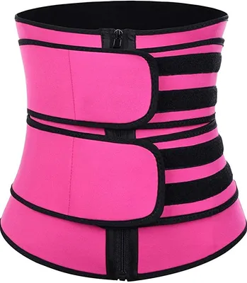 Produktbild von Waist Trainer Neopren Bauchweggürtel, Sport Fitness Gürtel Taille Trimmer Saunaeffekt Schwitzgürtel zur Fettverbrennung Muskelaufbau Saunagürtel Rosarot XL