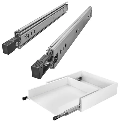 Produktbild von SOTECH VarioSlide Vollauszug KV2-100-H53 300 mm – Schwerlast 100 kg, Einhandverriegelung mit Lock, schwarz (1 Paar)