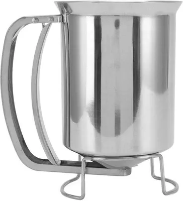 Image de Dailygoody - Distributeur de pâte à crêpes - 1000 ml. Pompe manuelle en acier inoxydable pour des crêpes, gaufres et muffins parfaits. Accessoire de cuisine - Facile à utiliser - Idéal pour