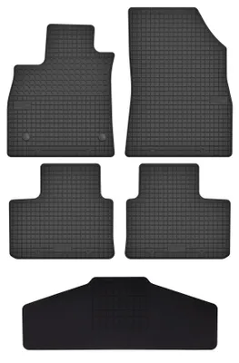 Produktbild von Gummi-Fußmatten + Tunnel für Renault Talisman 2015-2022 (Limousine/Grandtour/Kombi) – 5-tlg, Schwarz, passgenau – Wielganizator SolidTread