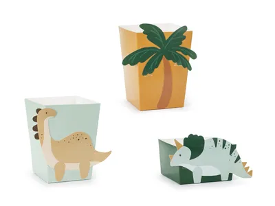 Produktbild von 6 Dinosaurier Snackboxen für Süßigkeiten Popcorn