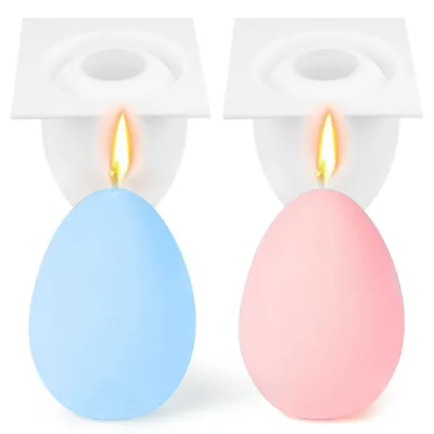 Produktbild von 2 Stück Silikonform Ostern 3D Gießform für Ei Kerzen Schokolade DIY Osterei
