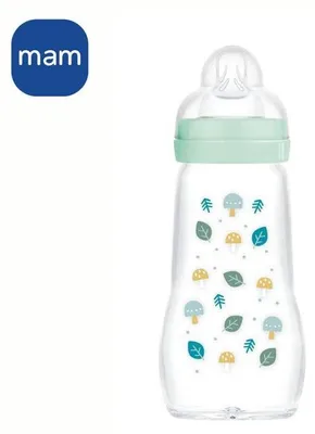 Image de MAM Biberon Verre Nature - 260ml - Aqua - Tétine Débit 2