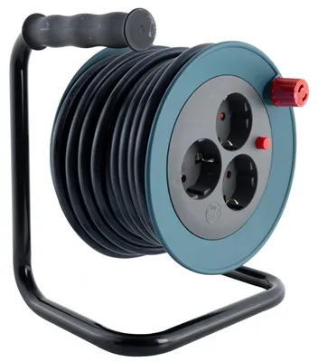 Produktbild von REV Kabeltrommel Mini 3-fach 10m petrol/schwarz 0010042100