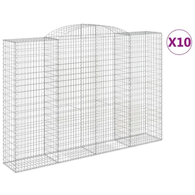 Produktbild von Gabionen mit Hochbogen 10 Stk 300x50x200/220cm Verzinktes Eisen