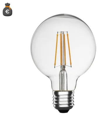 Obrázek produktu pro LED žárovka Alcapower G95 s vláknem, 10 W, E27, přirozeně bílá 4000 K, 1450 lm, energetická třída D – ideální pro dekorativní osvětlení interiérů
