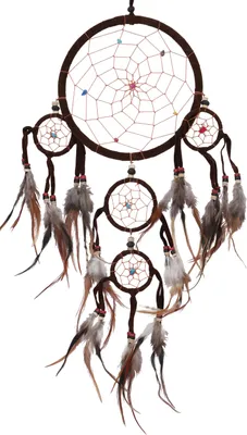 Produktbild von Traumfänger mit Halbedelsteinen - Braun, Durchmesser: 9 cm