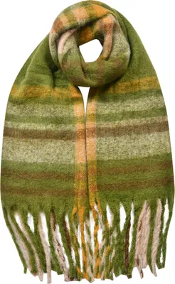 Produktbild von Clayre & Eef Winterschal Damen 39x200 cm Grün Braun Synthetisch