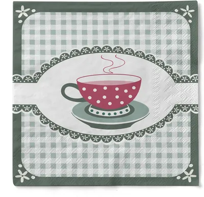 Produktbild von Sovie HOME Serviette Kathrin in Grün aus Tissue 33 x 33 cm, 3-lagig, 20 Stück
