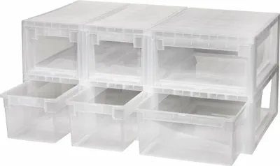 Produktbild von Set: 4 x Schubladenboxen Größe S mit Nutzvolumen 7 Liter und 2 x Größe M mi Nutzvolumen 12 Liter