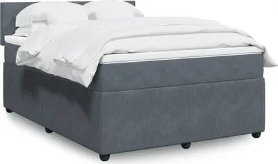 Produktbild von Möbel Boxspringbett mit Matratze Dunkelgrau 140x200 cm Samt - Bettrahmen 3290053