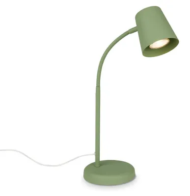 Image de BRILONER - Lampe de chevet avec interrupteur filaire, orientable, GU10, max. 9W, lampe de bureau, lampe table salon, 13x38,5 cm, vert