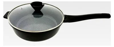 Produktbild von Induktionsbratpfanne 24 cm, Steinoptik, Aluminiumguss, mit Glasdeckel, für alle Herdarten