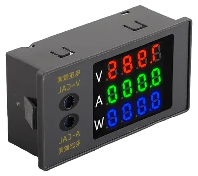 Productafbeelding van Elektriciteitsmeter - Stroommeter Vermogensmeter - Energie Verbruik Monitoren - DC Spanningsstroom Weergave - 1000 W - Grijs