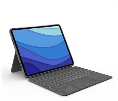 Produktbild von Logitech Combo Touch - Tastatur und Foliohülle - mit Trackpad - hintergrundbeleuchtet - Apple Smart connector - QWERTY - Spanisch - Oxford Gray - für Apple 12.9-inch iPad Pro (5. Generation)