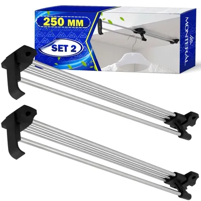 Ausziehbare Kleiderbügel 250 mm Edelstahl 2 Stück