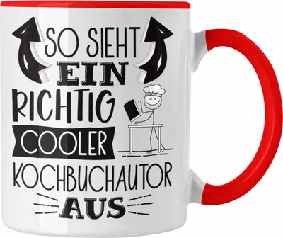 Produktbild von Trendation - So Sieht Ein Richtig Cooler Kochbuchautor Aus Geschenk Tasse Lustiger Spruch Geschenkidee (Rot)