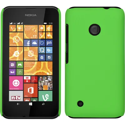 Produktbild von PhoneNatic Case kompatibel mit  Nokia Lumia 530 - Hülle grün gummiert Hard-case Cover
