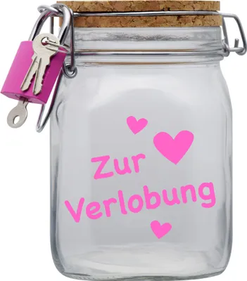 Produktbild von Spardose Geld Geschenk Ideen Zur Verlobung Design2 Transparent Größe L 1 Liter