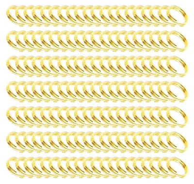 200 Schlüsselringe 20 mm, Doppelösen, Gold, für Schmuck & Basteln