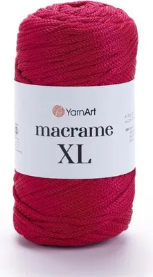 Produktbild von YarnArt Macrame XL 3 mm – Polyester Garn 250 g | Farbe 143 Dunkelrubin | Robust, glänzend & ideal für Makramee & DIY-Projekte