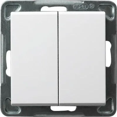 Image de Interrupteur double inverseur Borne Lüster blanc Ospel Sonata ŁP-2R/m/00