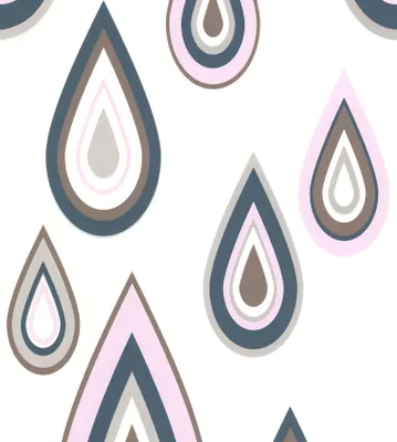 Produktbild von Lars Contzen Vliestapete Pretty Drips, blau, rosa, weiss, 10,05 m x 0,53 m, 255129, 2551-29