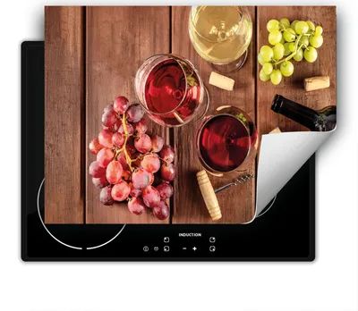 Immagine prodotto di DarHaus Piastra di copertura per stufa 80x52 cm Tappetino antiscivolo Roll-up, vino - legno