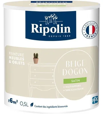 Obrázek produktu pro Barva na nábytek a předměty  Dogon-Beige  Saténový povrch  Ripolin  0,5 l