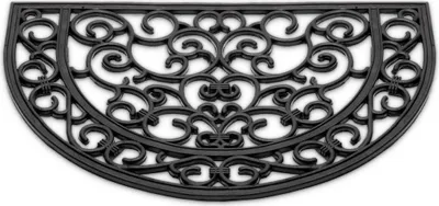 Produktbild von Hartgummi Fußmatte Ornamente halbrund 40x60 cm schwarz