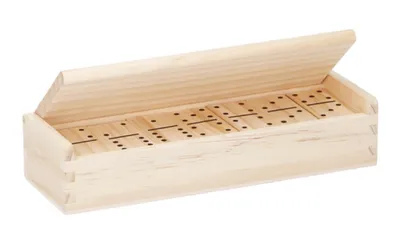 Image de JEU DE DOMINO dans boîte en bois 28 dominos 14,5x5x3cm Pièces de jeu Jeu de dominos 13