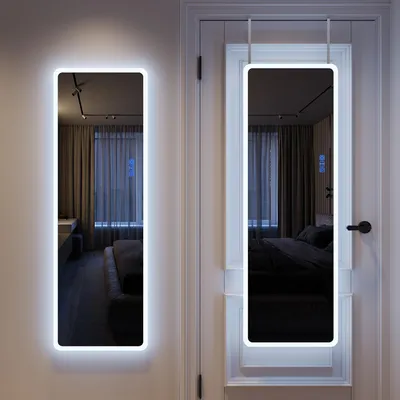 Produktbild von LVSOMT 120x40 Full Length Mirror with RGB Lights, LED Full Body Mirror Wall Mounted, Over The Door Lighted Mirror, 7 Color Dimming Light & 7 Dynamic Mode, Gift Box Design