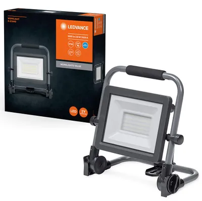 Produktbild von Ledvance LED Baustrahler Fluter Worklight Value Schwarz/Grau IP65 50W 6000lm Tageslicht 6500K kaltweiß