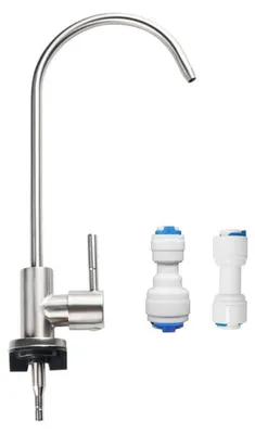 Produktbild von Trinkwasser Wasserhahn SUS304 Edelstahl für Umkehrosmose & Wasserfilter, 100% bleifrei, korrosionsbeständig, inkl. 1/4" & 3/8" Schnellanschluss
