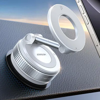 Immagine prodotto di Supporto per telefono da auto, magnetico, pieghevole, con ventosa, compatibile con MagSafe, braccio in metallo, colore bianco