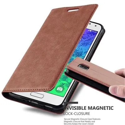 Image de Cadorabo Housse pour Samsung Galaxy ALPHA Housse de protection en marron Housse pour portable Etui Case Cover Fermeture magnétique